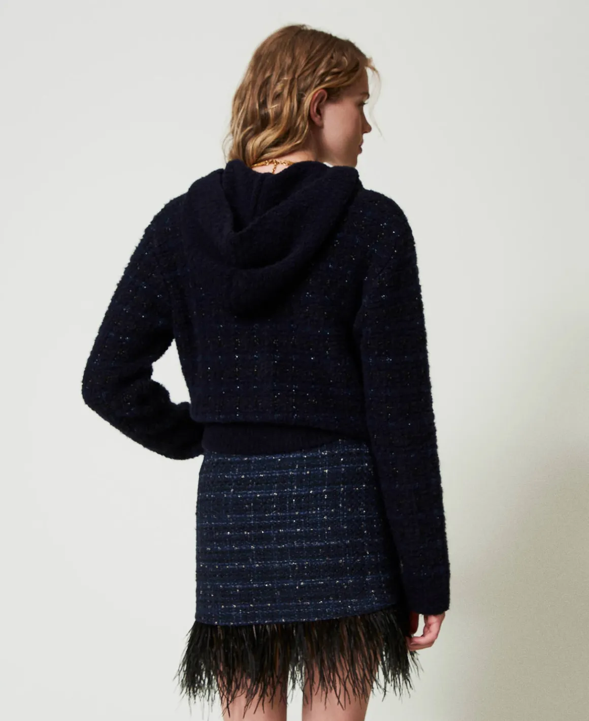 TWINSET Milano Minigonna Bouclé Con Piume | Gonne