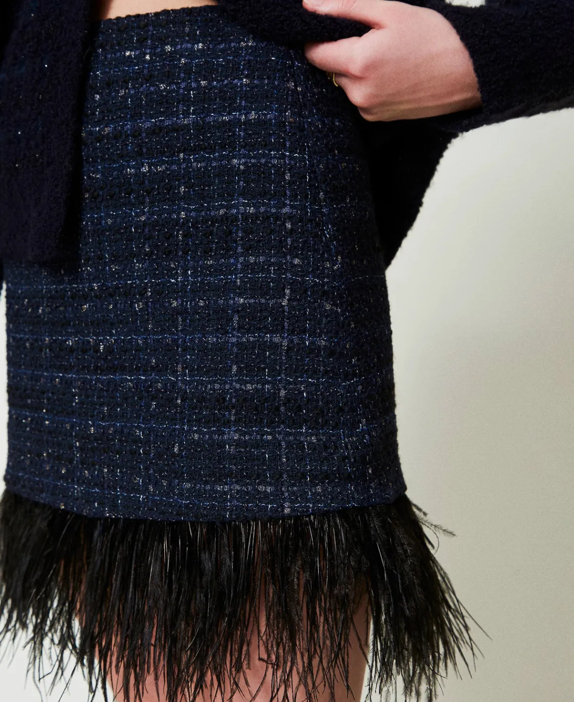 TWINSET Milano Minigonna Bouclé Con Piume | Gonne
