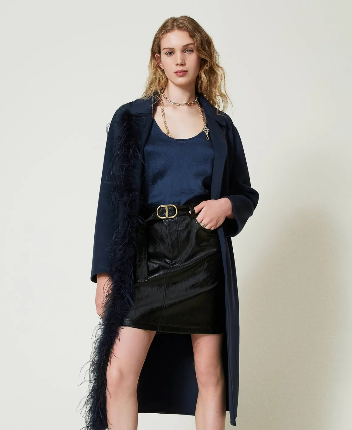 TWINSET Milano Minigonna Effetto Pelle Con Cintura | Gonne