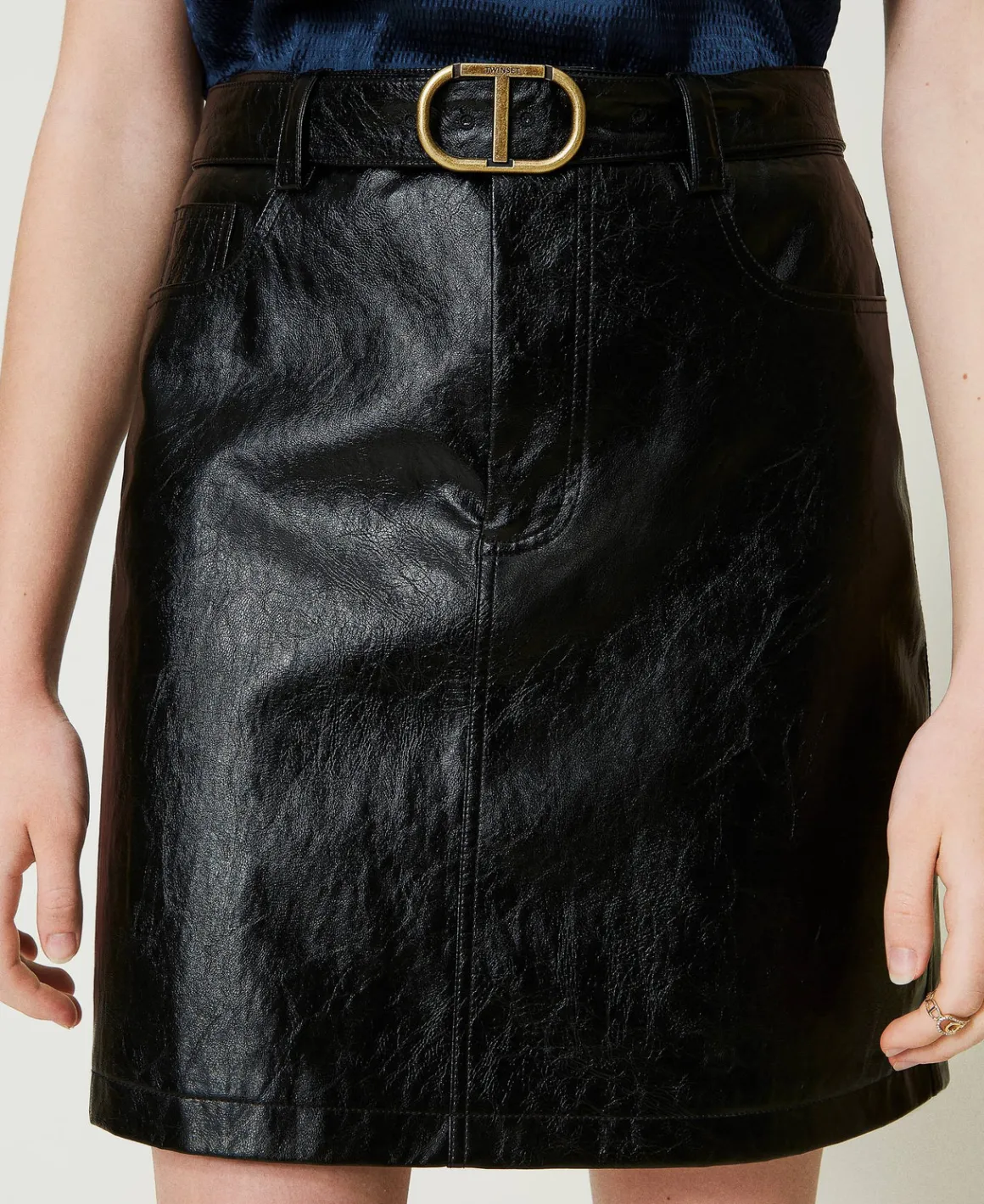TWINSET Milano Minigonna Effetto Pelle Con Cintura | Gonne