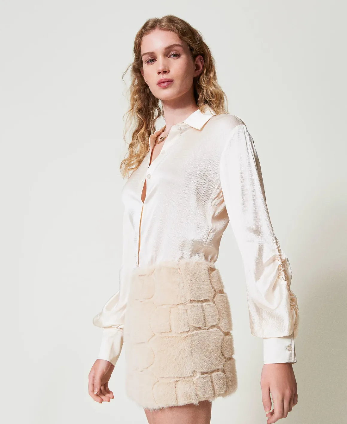 TWINSET Milano Minigonna In Faux Fur Con Oval T | Gonne