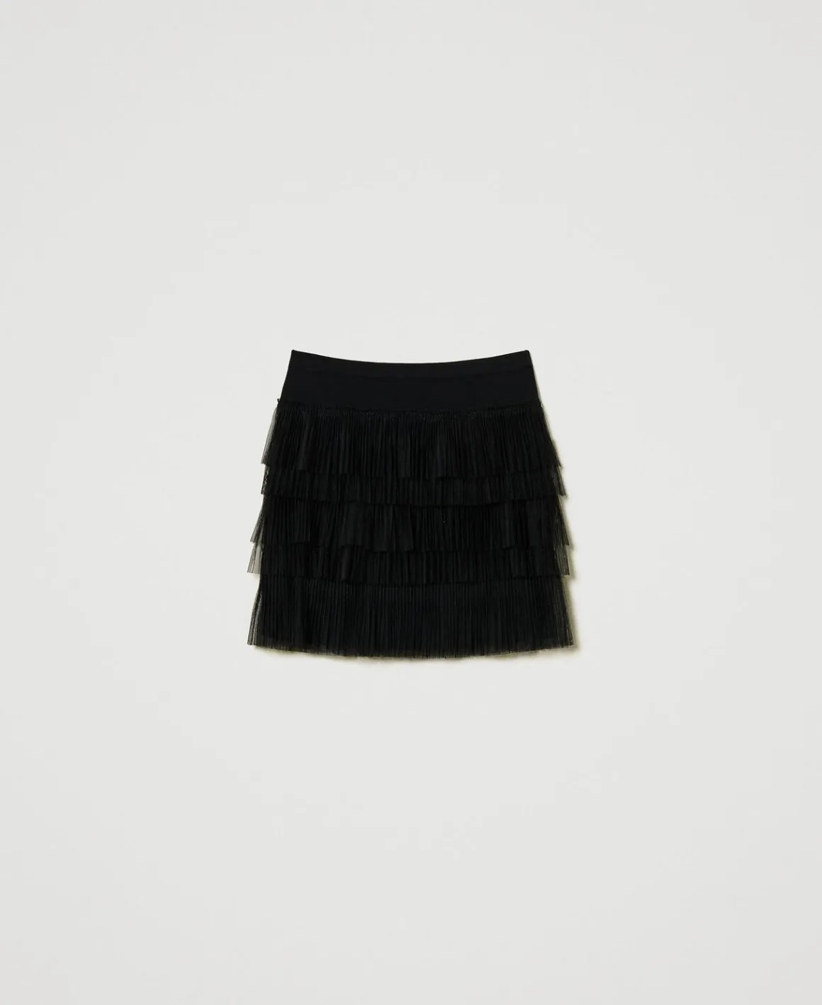 TWINSET Milano Minigonna In Maglia Con Balze In Tulle | Gonne