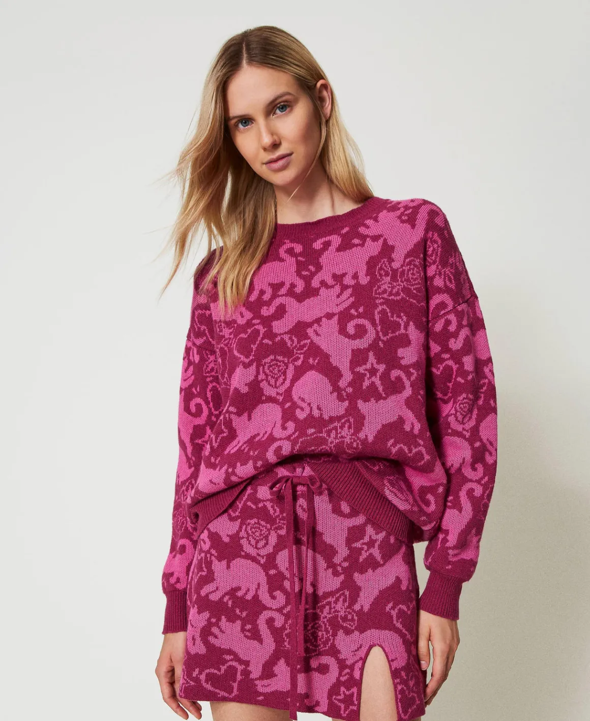 TWINSET Milano Minigonna Jacquard In Filato Treeblend | Gonne
