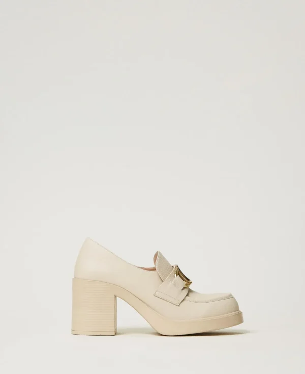 TWINSET Milano Mocassini Alti Con Morsetto Oval T | Scarpe Con Tacco | Decolleté E Sandali
