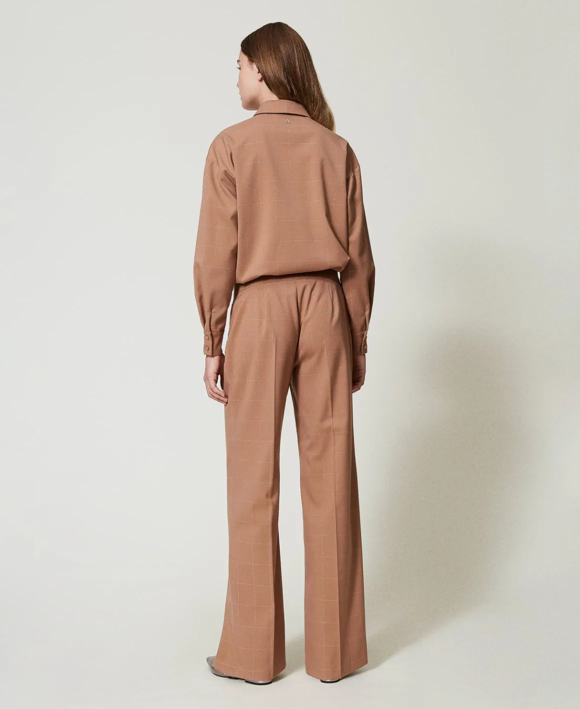TWINSET Milano Pantaloni A Palazzo Check Con Lurex | Pantaloni Ampi E A Palazzo