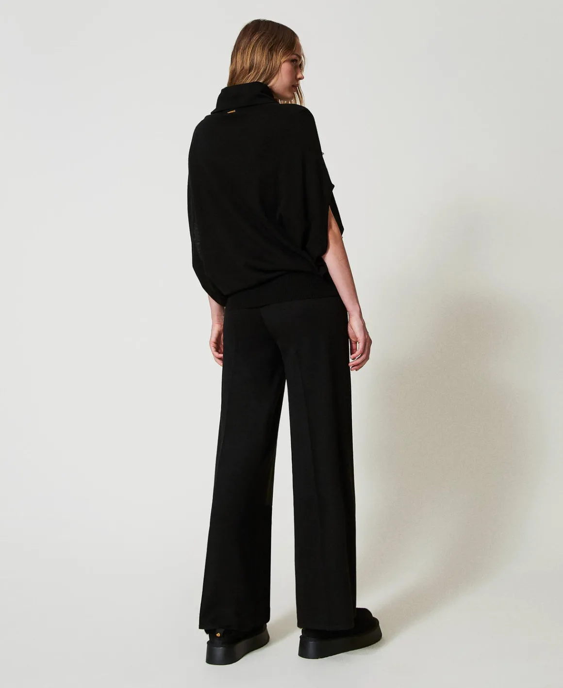 TWINSET Milano Pantaloni A Palazzo In Misto Lana | Pantaloni Ampi E A Palazzo