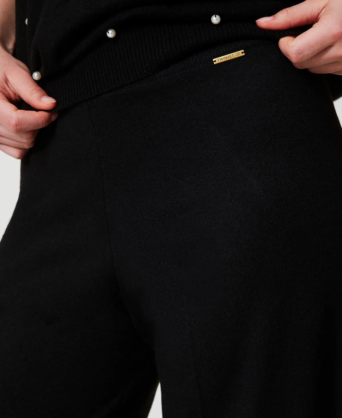 TWINSET Milano Pantaloni A Palazzo In Misto Lana | Pantaloni Ampi E A Palazzo