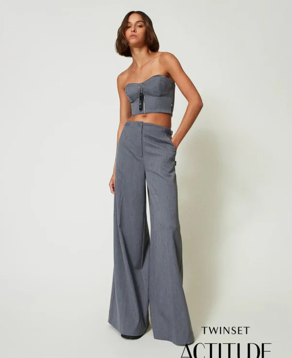 TWINSET Milano Pantaloni A Palazzo MYFO Con Ricamo | Pantaloni Ampi E A Palazzo