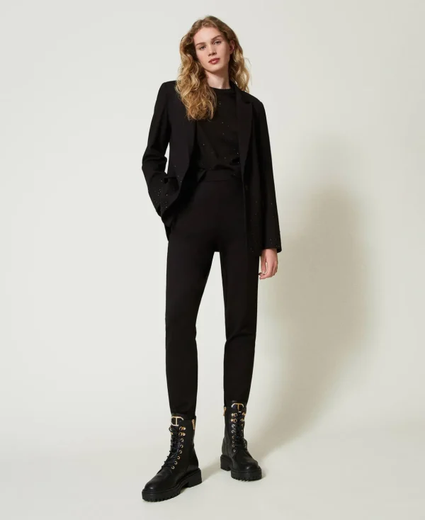 TWINSET Milano Pantaloni A Sigaretta Con Elastico | Pantaloni Dritti E A Sigaretta