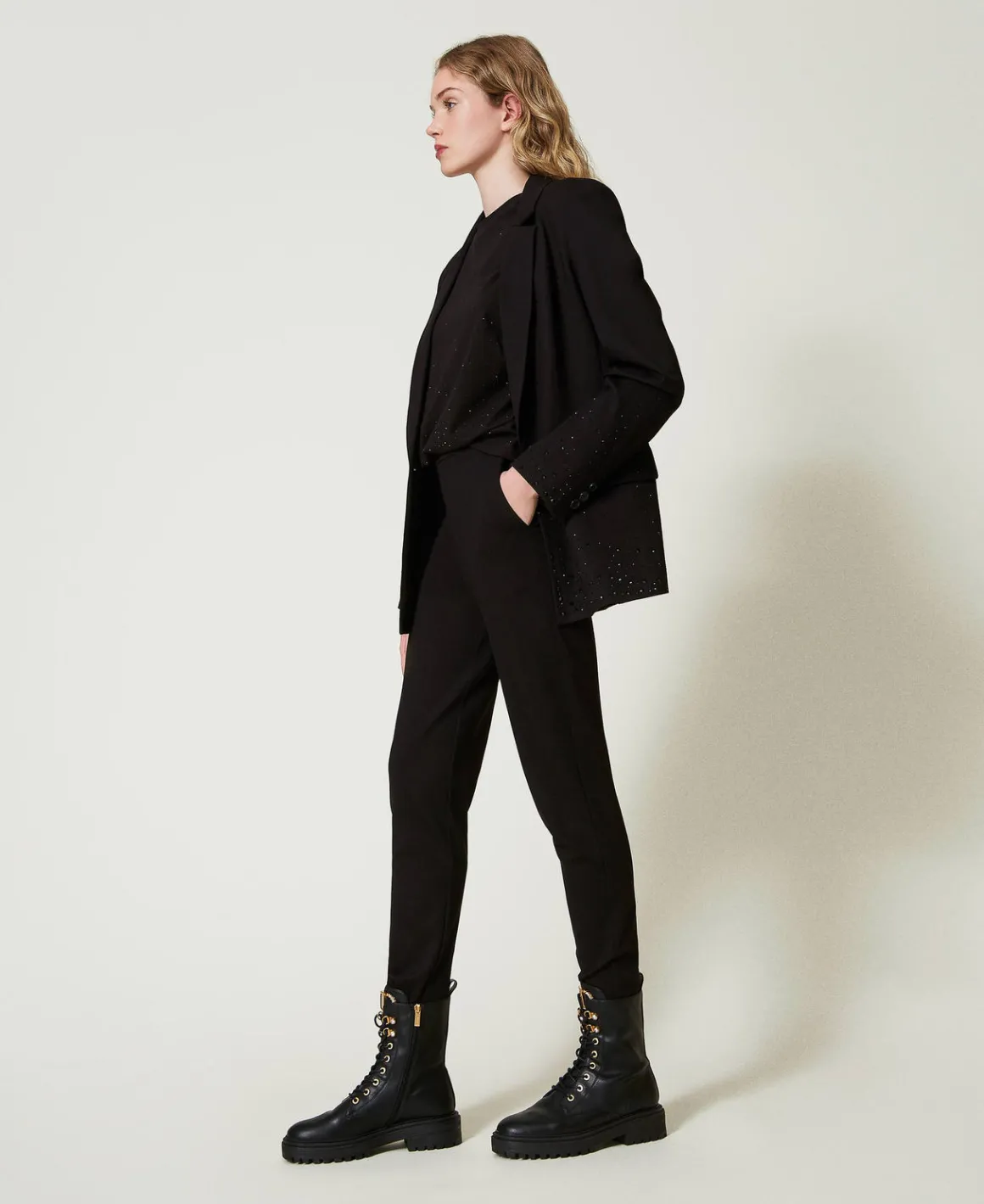 TWINSET Milano Pantaloni A Sigaretta Con Elastico | Pantaloni Dritti E A Sigaretta
