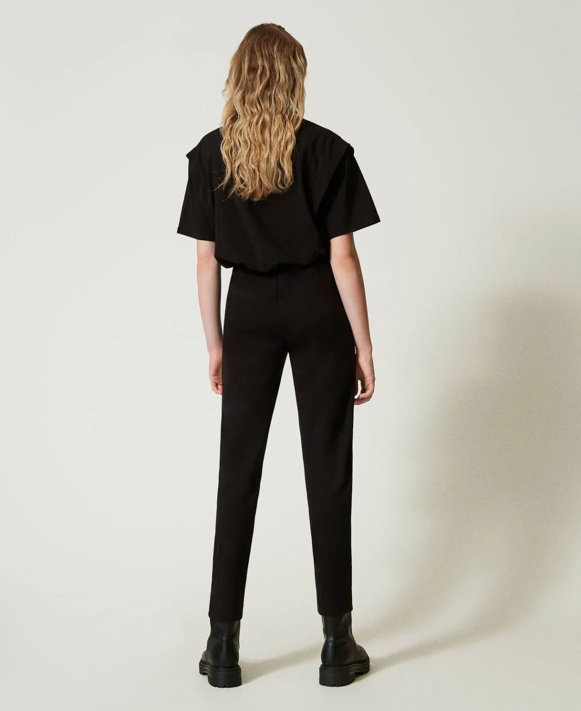 TWINSET Milano Pantaloni A Sigaretta Con Elastico | Pantaloni Dritti E A Sigaretta