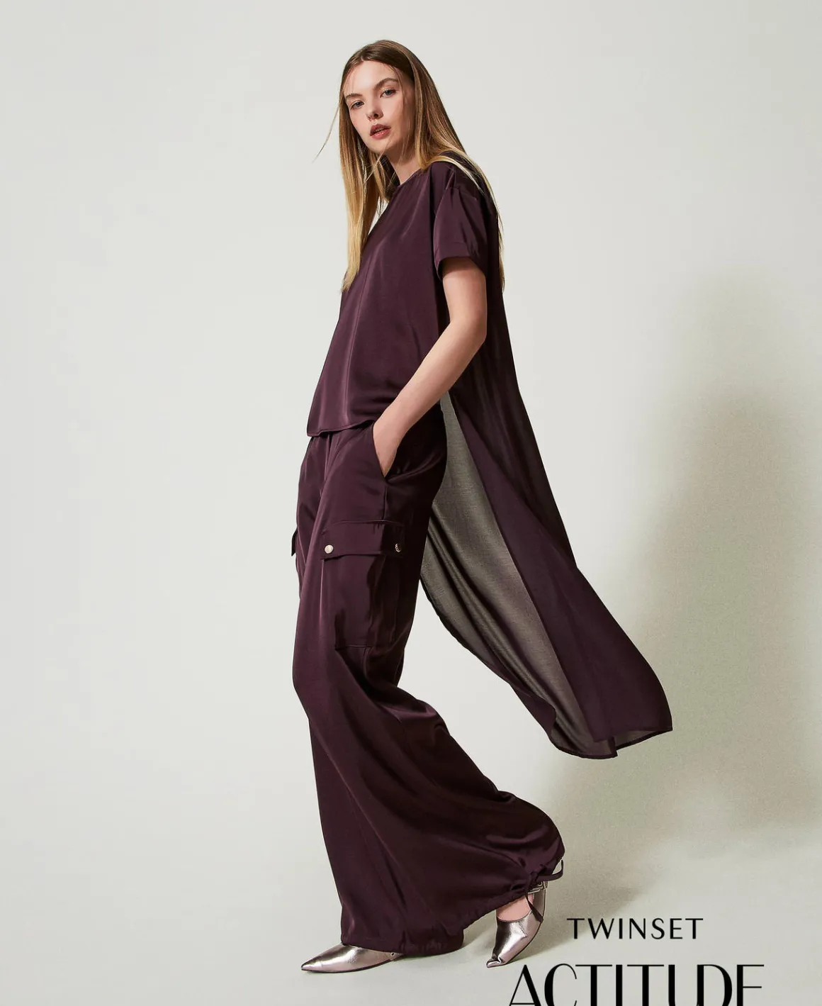 TWINSET Milano Pantaloni Cargo In Raso | Pantaloni Cargo