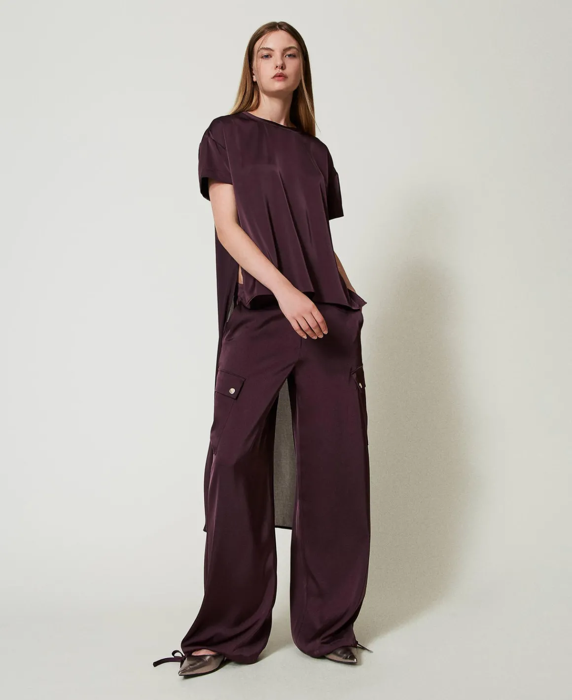 TWINSET Milano Pantaloni Cargo In Raso | Pantaloni Cargo