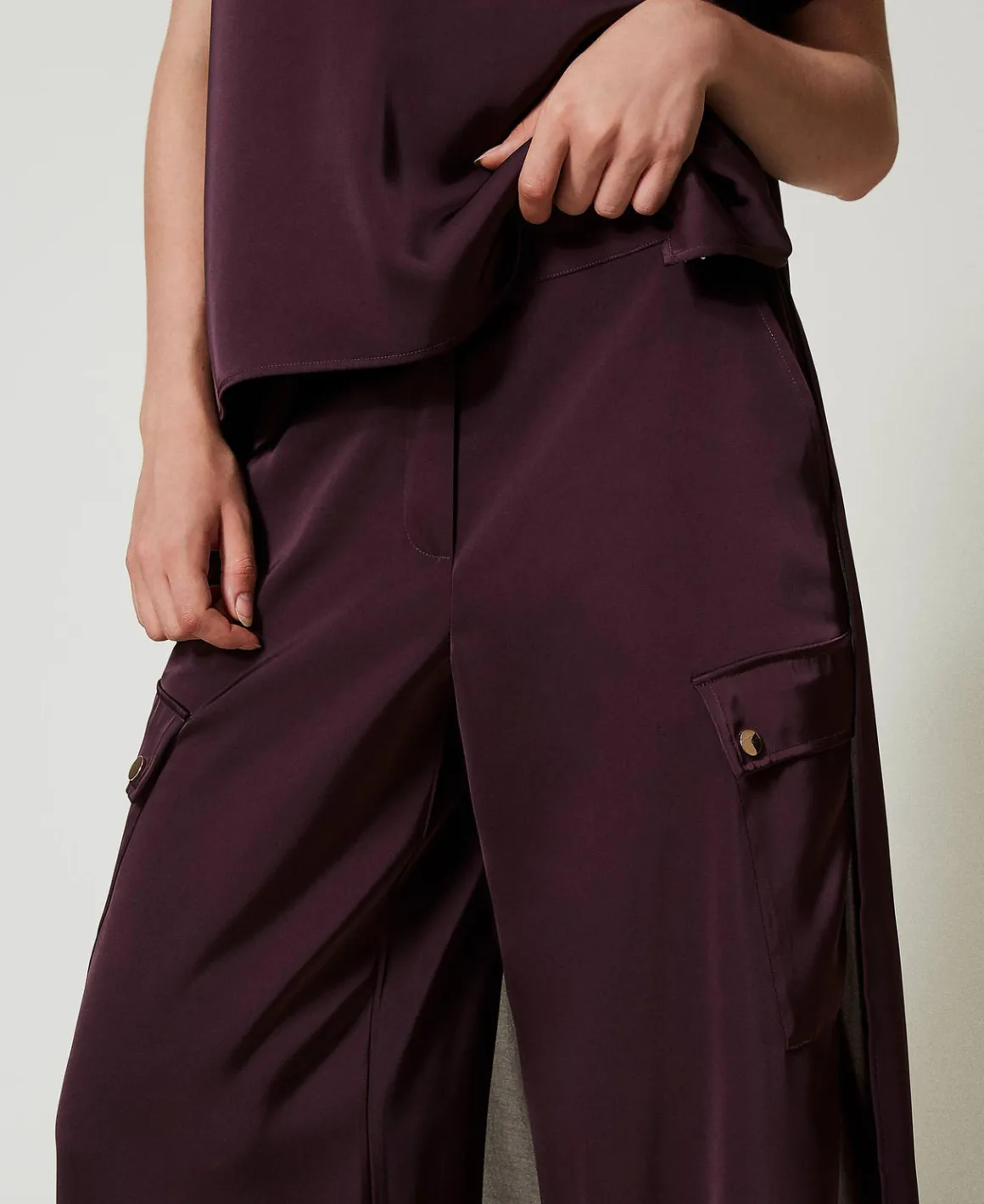 TWINSET Milano Pantaloni Cargo In Raso | Pantaloni Cargo