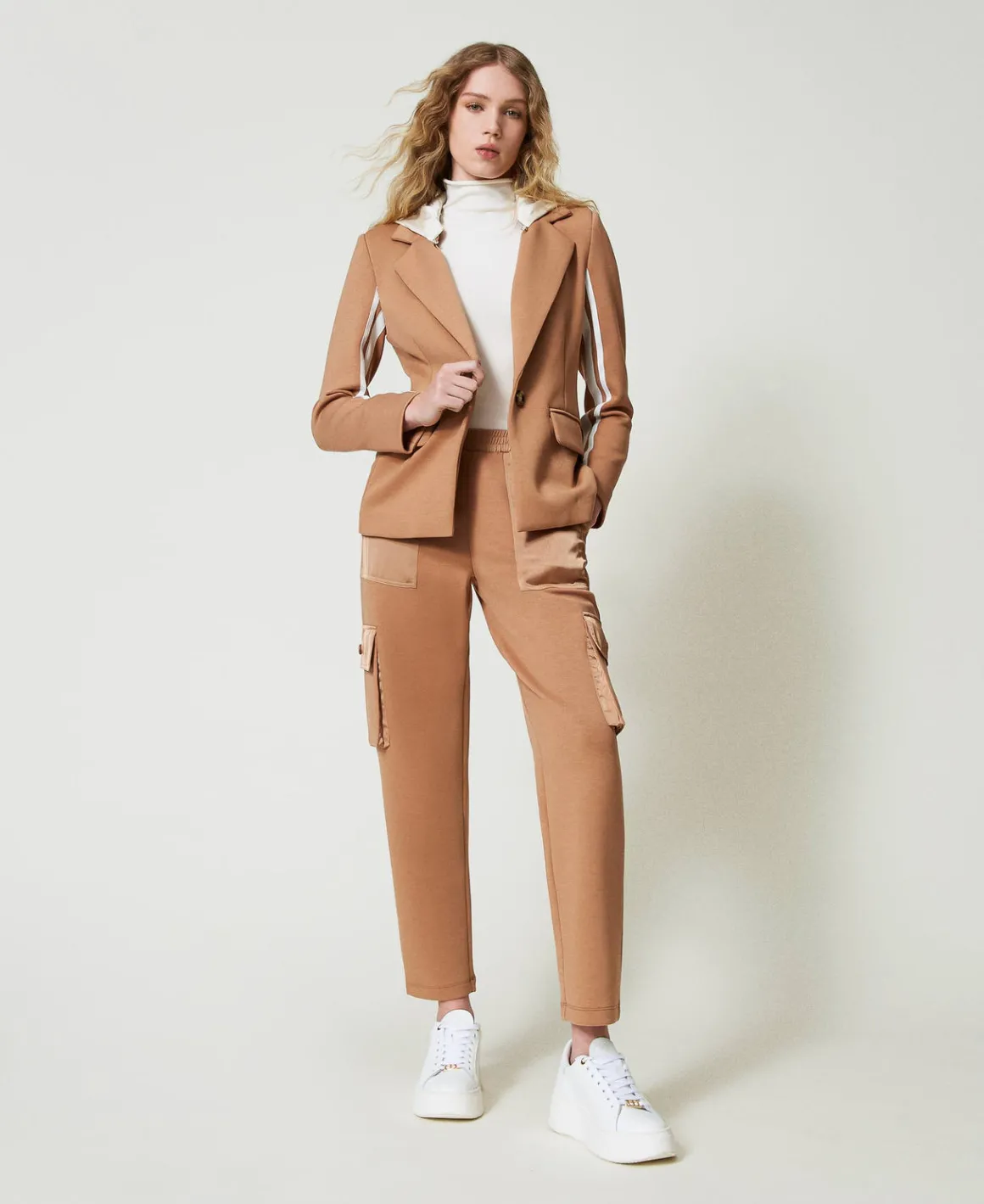 TWINSET Milano Pantaloni Cargo In Tessuto Scuba E Raso | Pantaloni Cargo