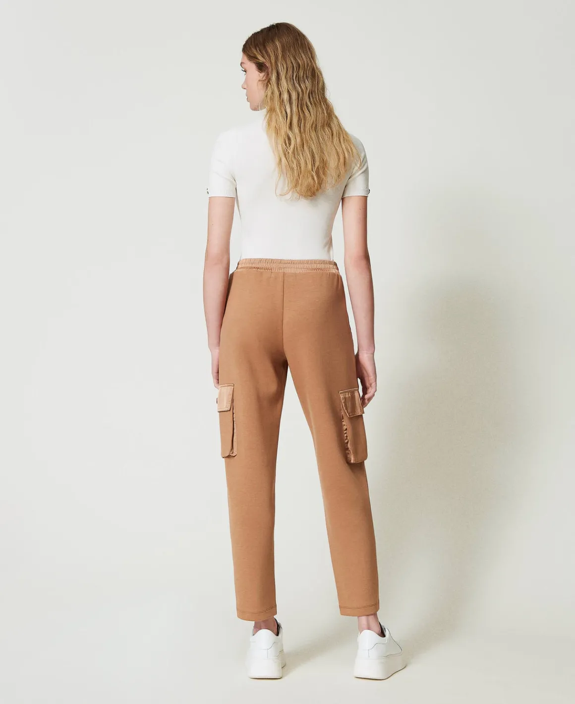 TWINSET Milano Pantaloni Cargo In Tessuto Scuba E Raso | Pantaloni Cargo