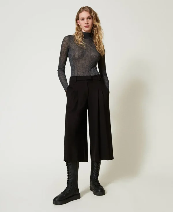 TWINSET Milano Pantaloni Cropped A Vita Alta | Pantaloni Ampi E A Palazzo