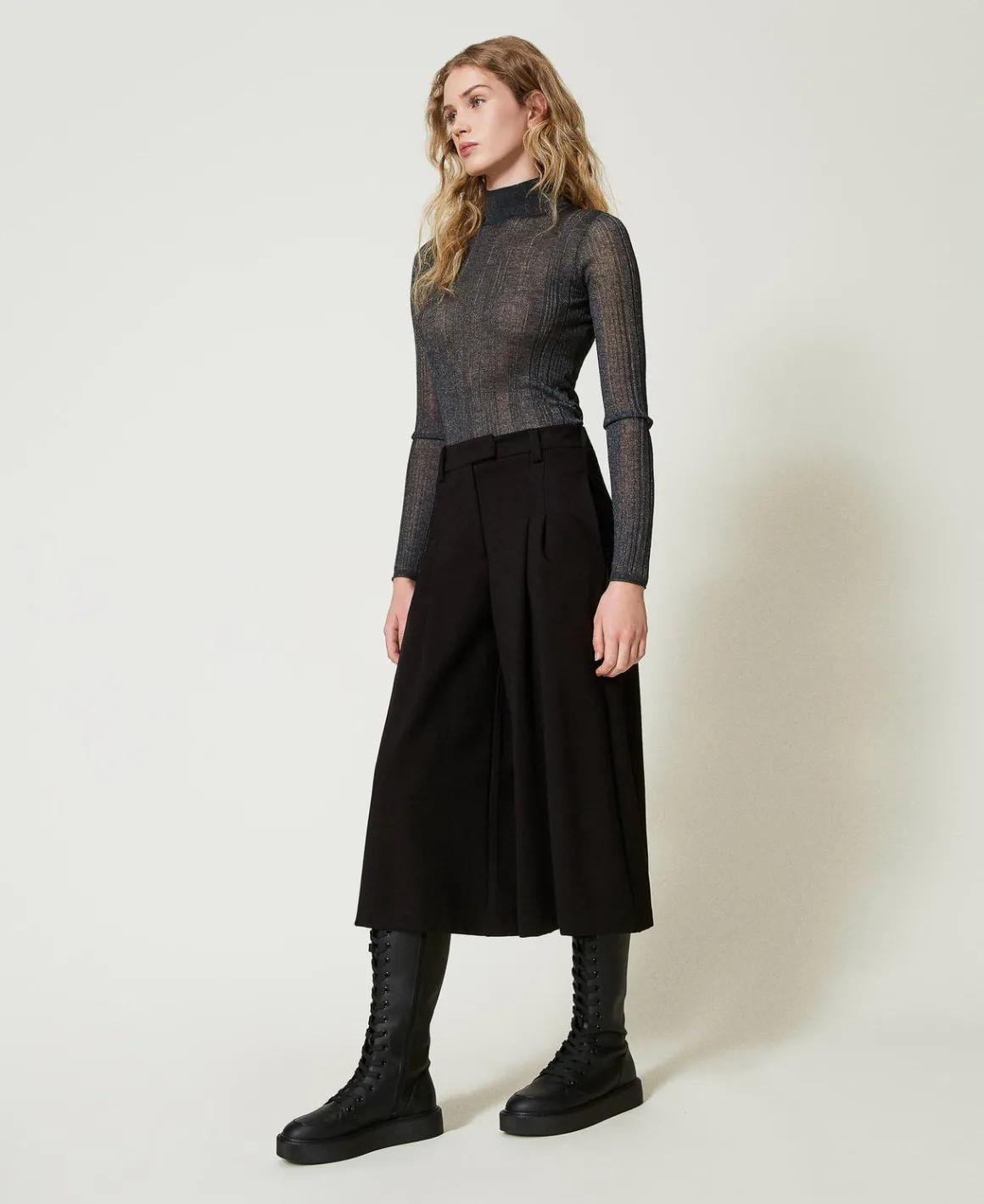 TWINSET Milano Pantaloni Cropped A Vita Alta | Pantaloni Ampi E A Palazzo