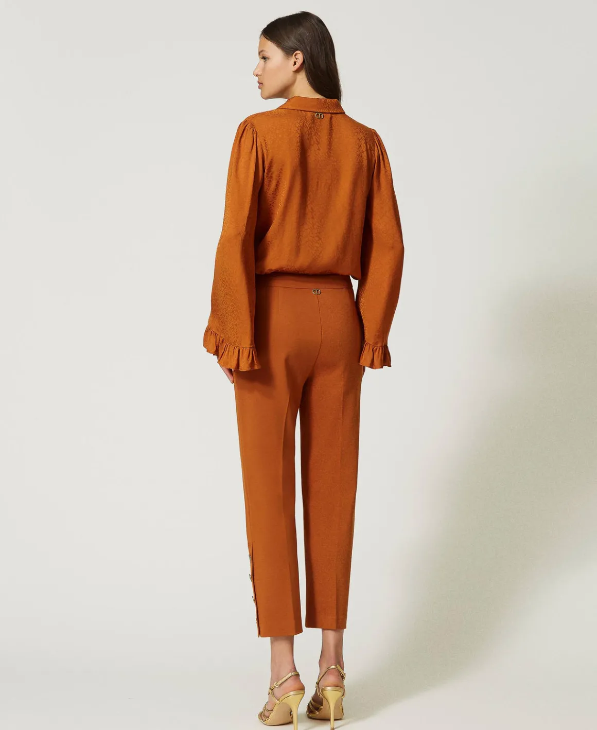 TWINSET Milano Pantaloni Cropped Con Bottoni | Pantaloni Eleganti