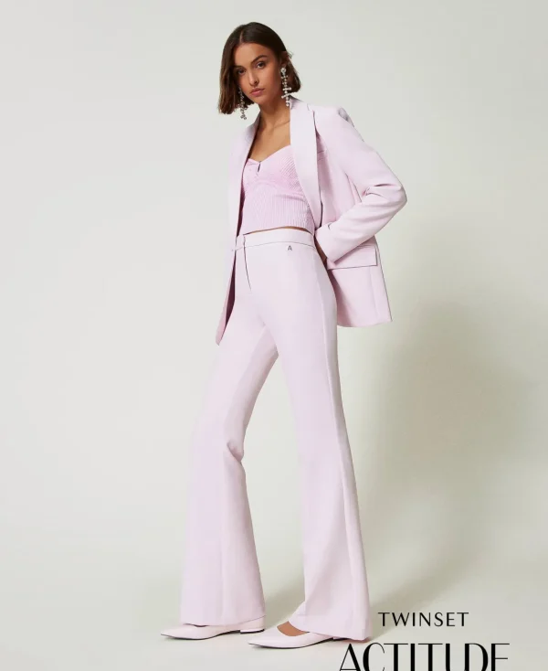 TWINSET Milano Pantaloni Flare In Crêpe Cady | Pantaloni Flare