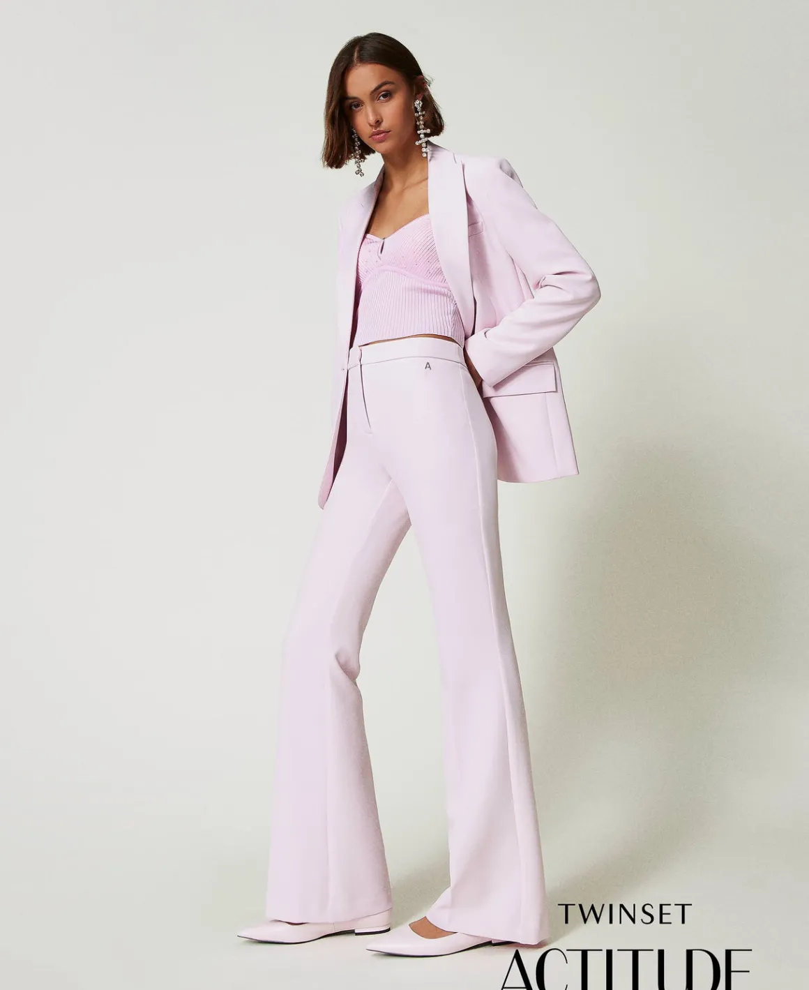 TWINSET Milano Pantaloni Flare In Crêpe Cady | Pantaloni Flare