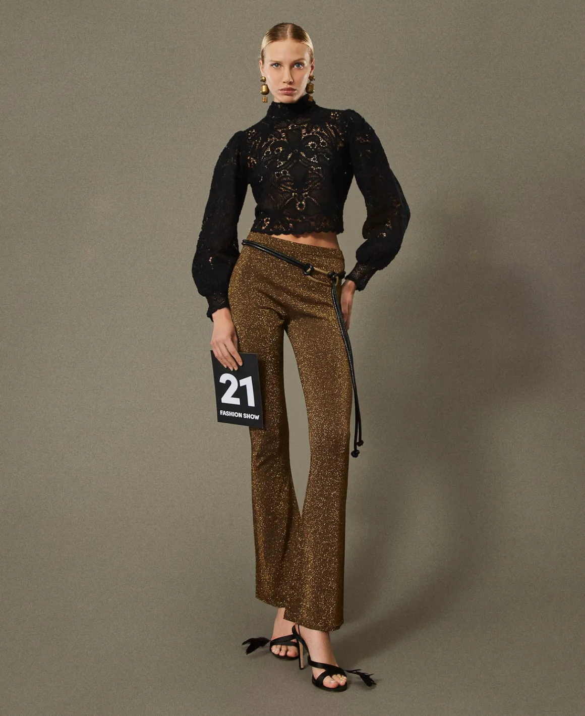 TWINSET Milano Pantaloni Flare In Maglia Con Lurex | Pantaloni Eleganti | Pantaloni Flare