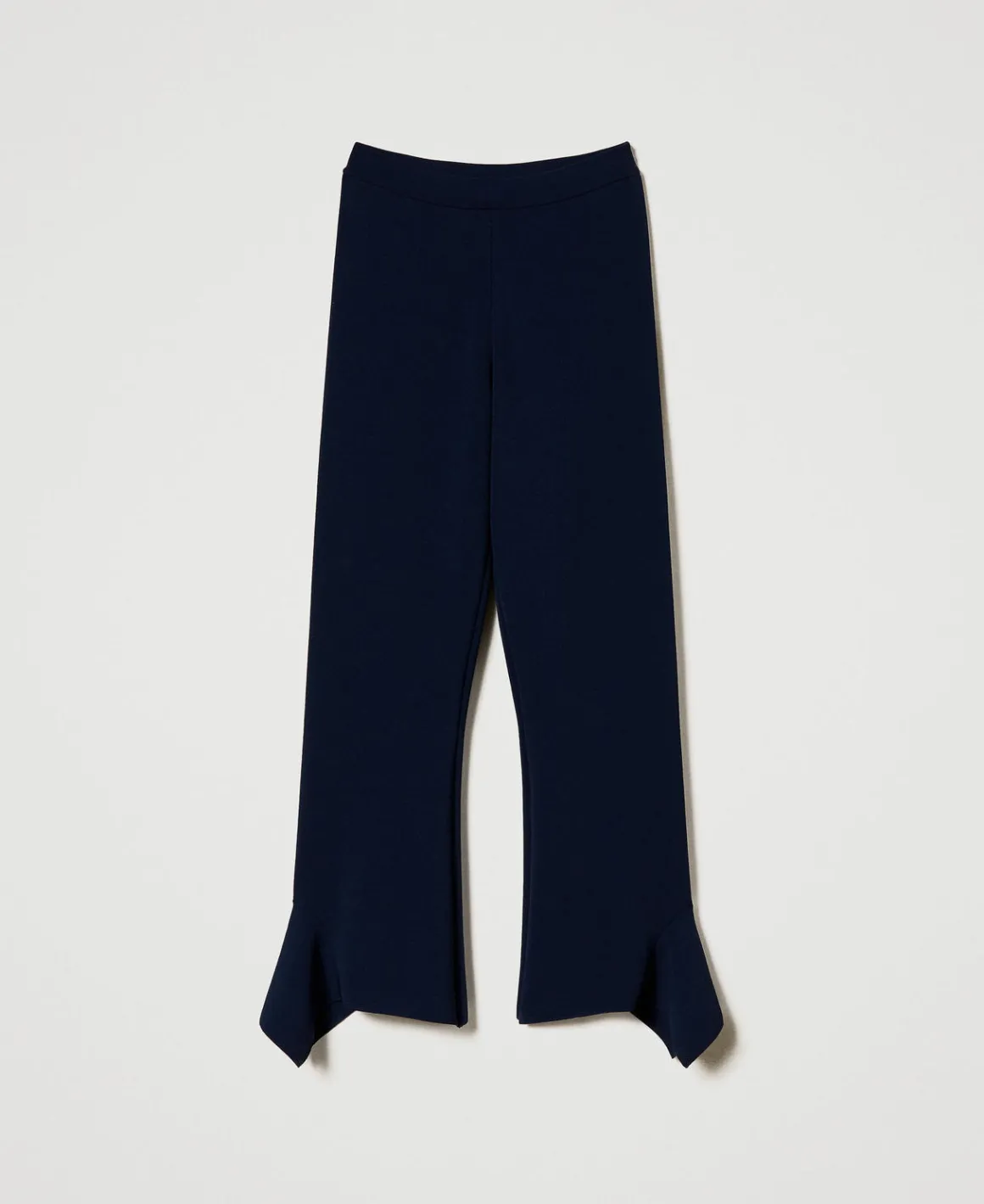 TWINSET Milano Pantaloni Flare In Maglia Con Volant | Pantaloni Flare