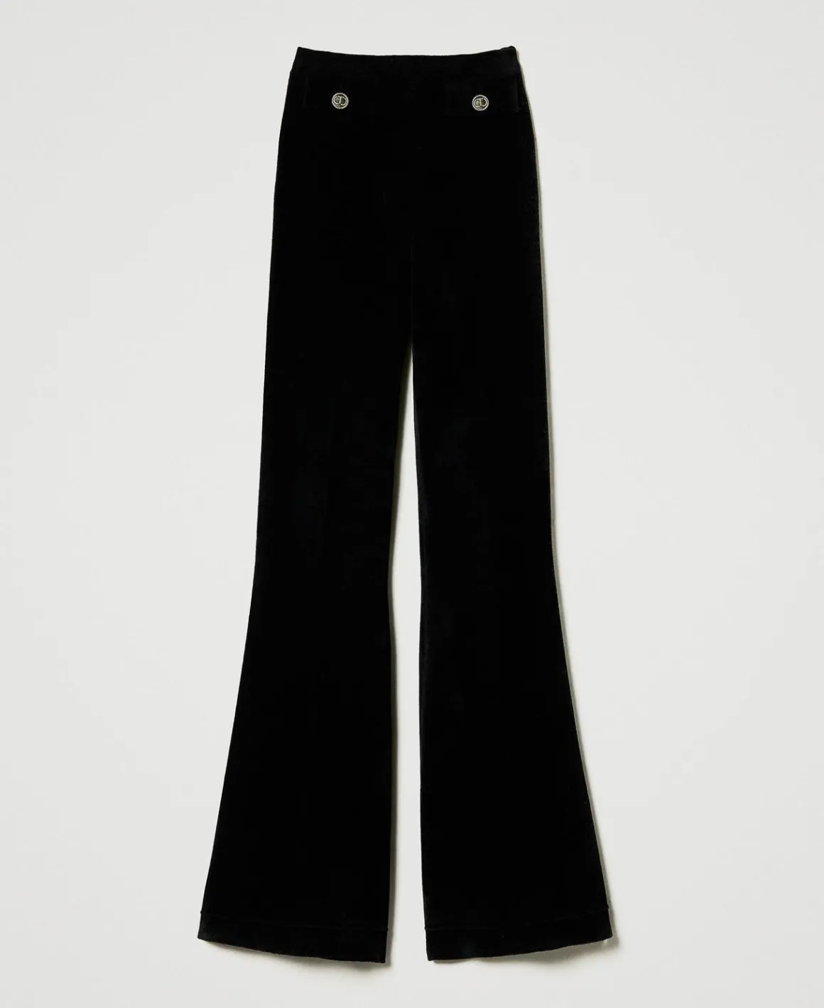 TWINSET Milano Pantaloni Flare In Maglia Con Bottoni Oval T | Pantaloni Eleganti | Pantaloni Flare