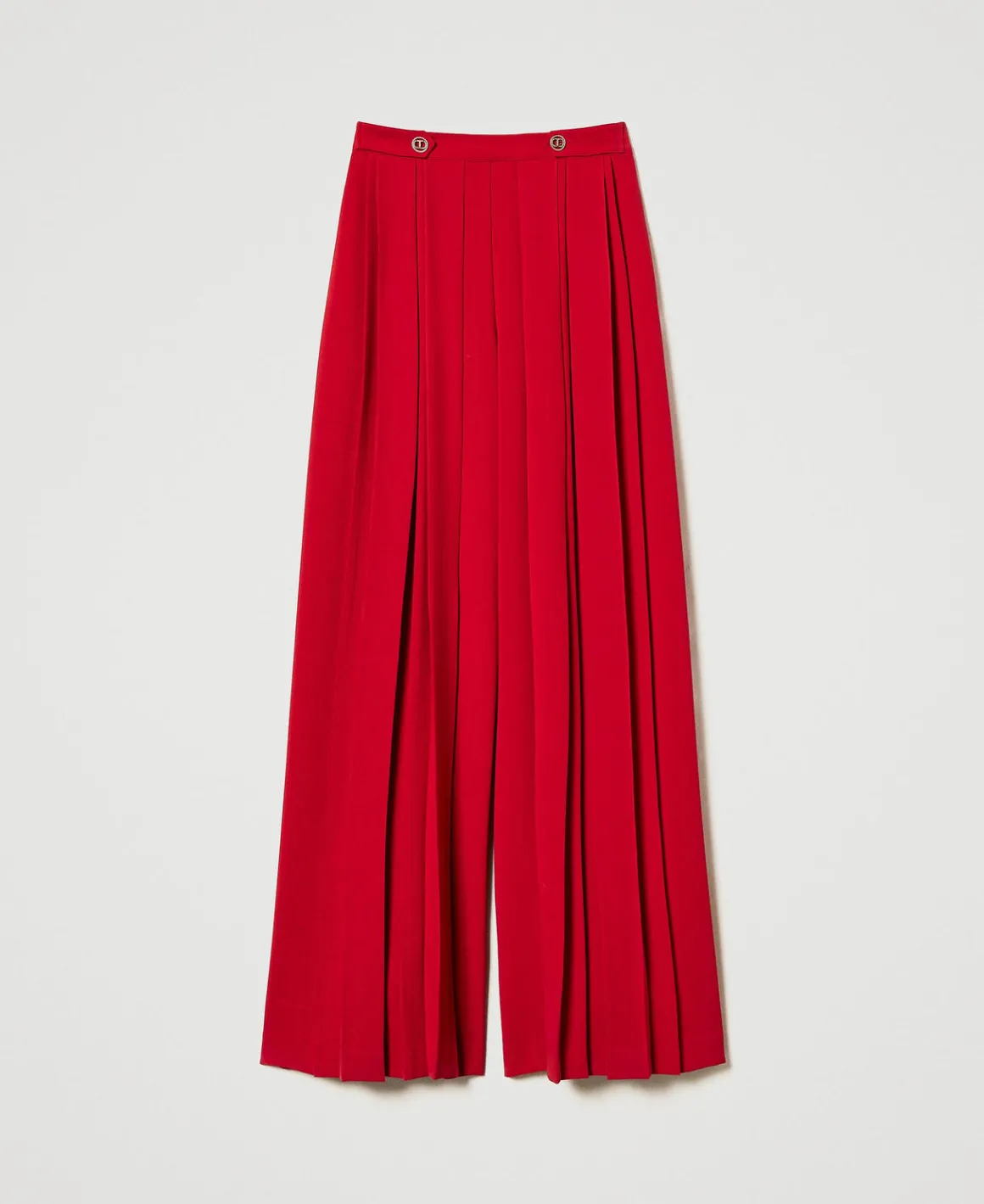 TWINSET Milano Pantaloni In Crêpe Plissé Con Bottoni | Pantaloni Eleganti | Pantaloni Ampi E A Palazzo