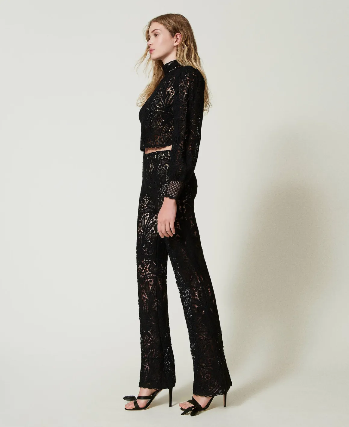 TWINSET Milano Pantaloni In Maglia Crochet A Fiori | Pantaloni Eleganti | Pantaloni Dritti E A Sigaretta