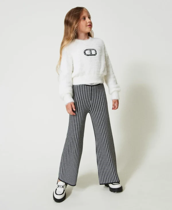 TWINSET Milano Pantaloni In Maglia Jacquard Pied De Poule | Pantaloni E Jeans