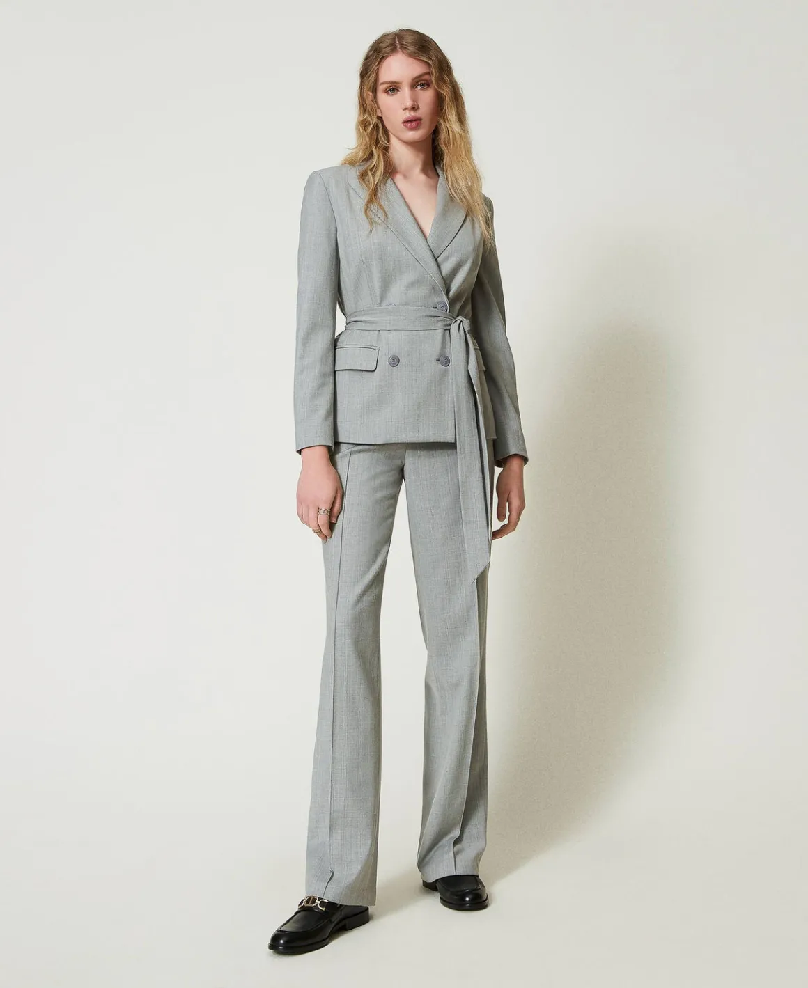 TWINSET Milano Pantaloni In Misto Lana Con Piega | Pantaloni Dritti E A Sigaretta | Pantaloni Eleganti