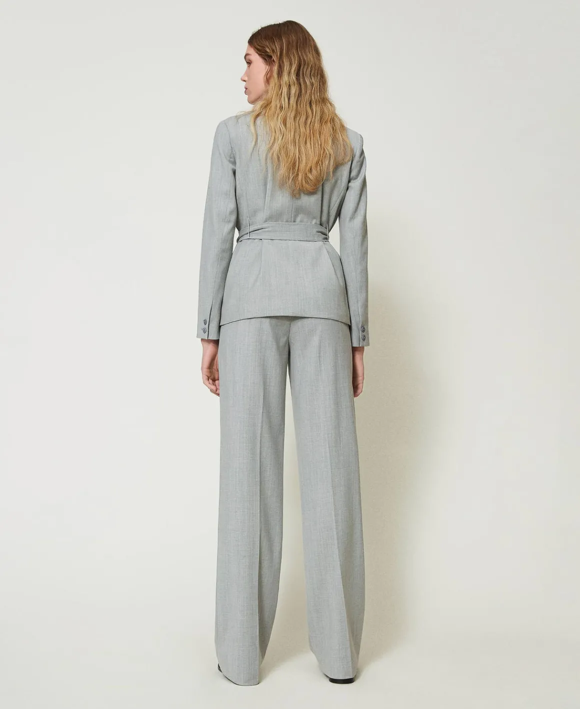 TWINSET Milano Pantaloni In Misto Lana Con Piega | Pantaloni Dritti E A Sigaretta | Pantaloni Eleganti