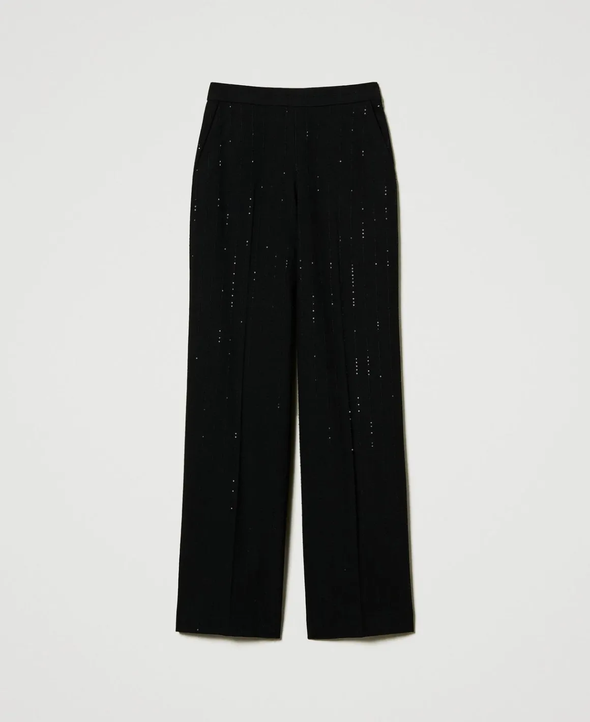 TWINSET Milano Pantaloni In Panno Con Paillettes | Pantaloni Eleganti | Pantaloni Ampi E A Palazzo