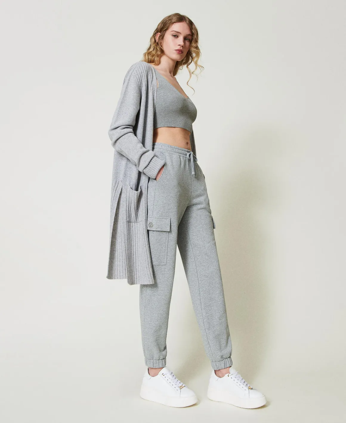 TWINSET Milano Pantaloni Joggers In Felpa Con Oval T | Pantaloni Cargo | Pantaloni Jogging