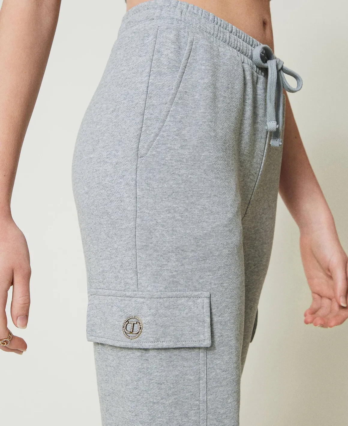 TWINSET Milano Pantaloni Joggers In Felpa Con Oval T | Pantaloni Cargo | Pantaloni Jogging