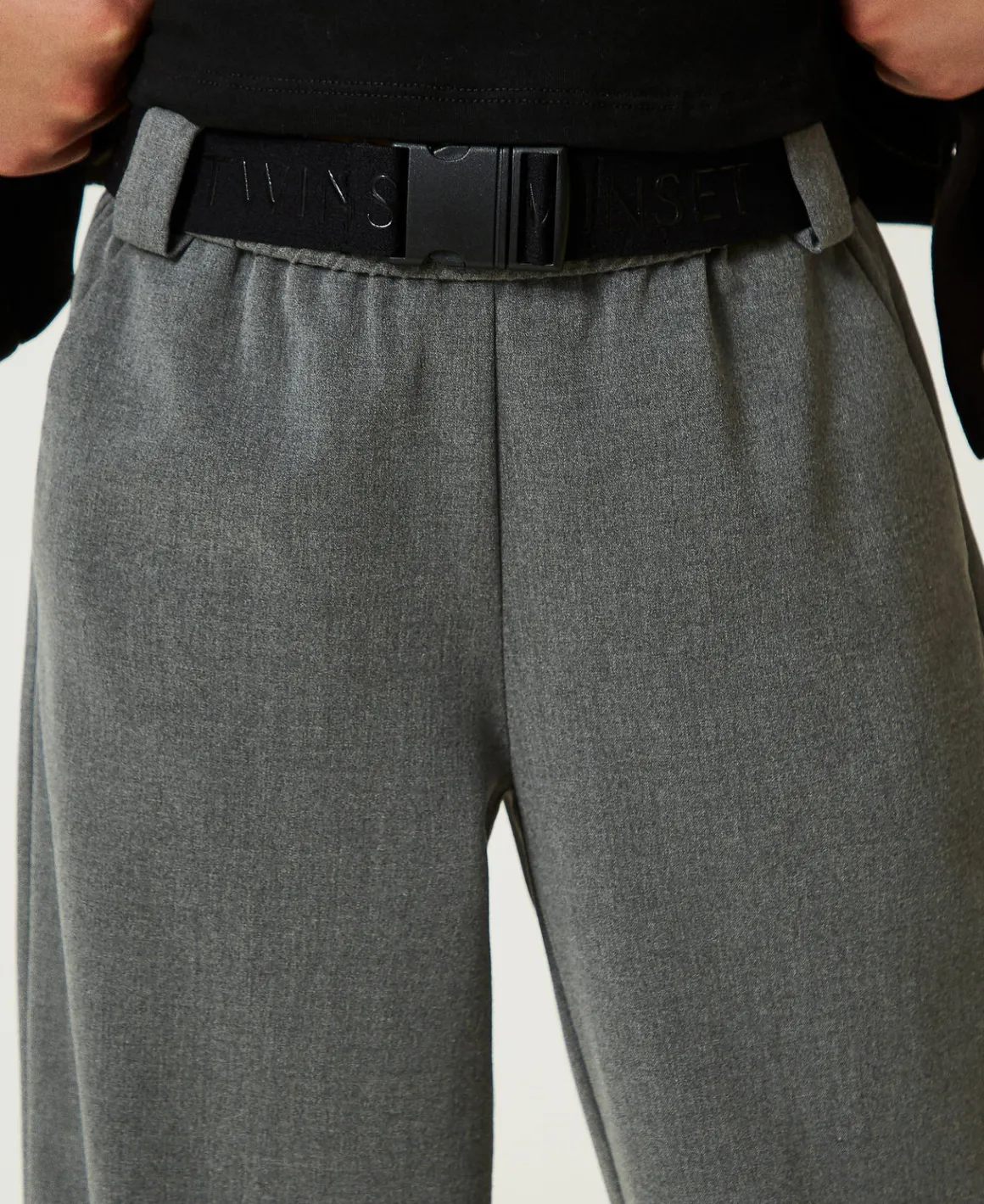 TWINSET Milano Pantaloni Joggers In Flanella Con Cintura | Pantaloni E Jeans