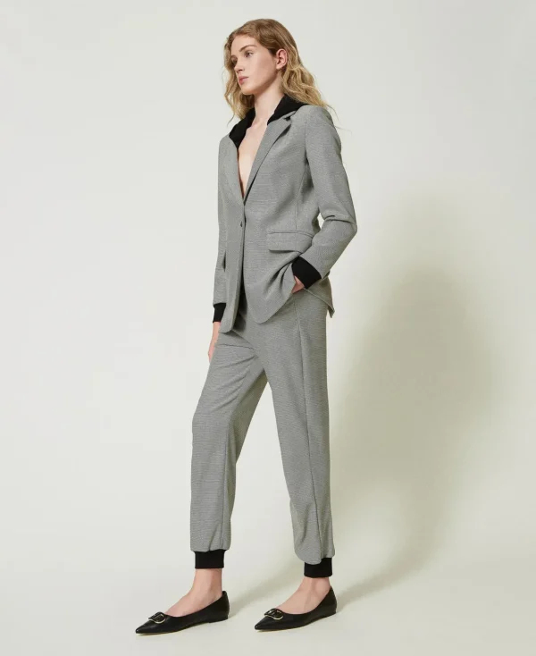TWINSET Milano Pantaloni Joggers In Pied De Poule | Pantaloni Jogging