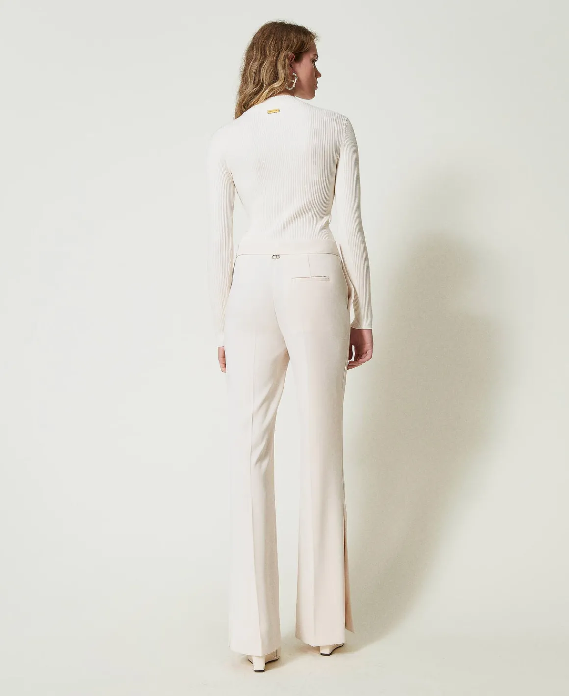 TWINSET Milano Pantaloni Straight Leg Con Spacchi | Pantaloni Eleganti | Pantaloni Dritti E A Sigaretta