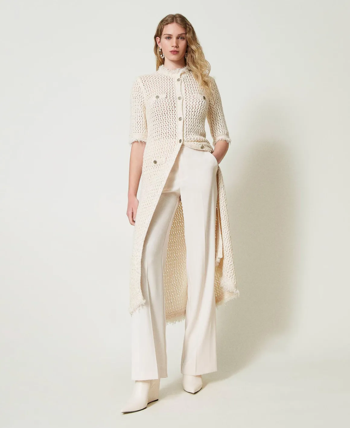 TWINSET Milano Pantaloni Straight Leg Con Spacchi | Pantaloni Eleganti | Pantaloni Dritti E A Sigaretta