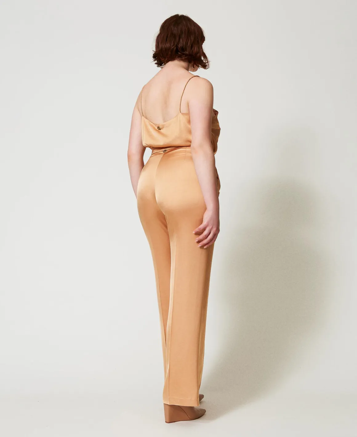 TWINSET Milano Pantaloni Straight Leg In Raso | Pantaloni Eleganti | Pantaloni Dritti E A Sigaretta