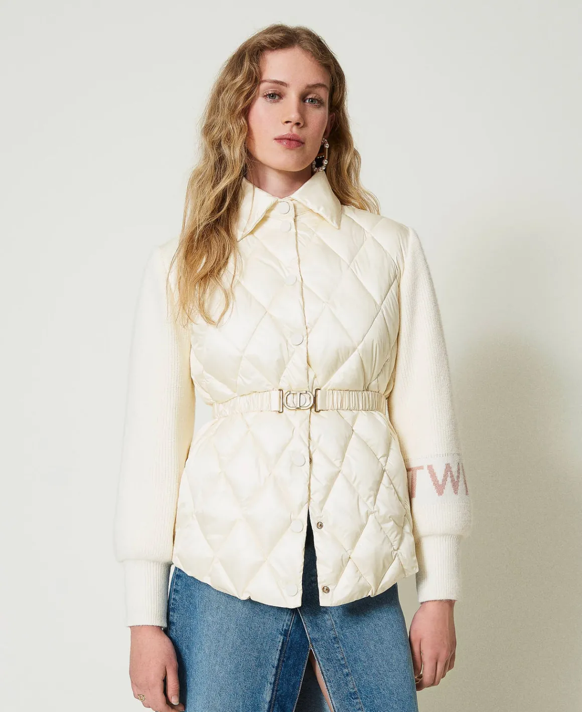 TWINSET Milano Piumino Trapuntato Con Maniche In Maglia | Giacche E Piumini