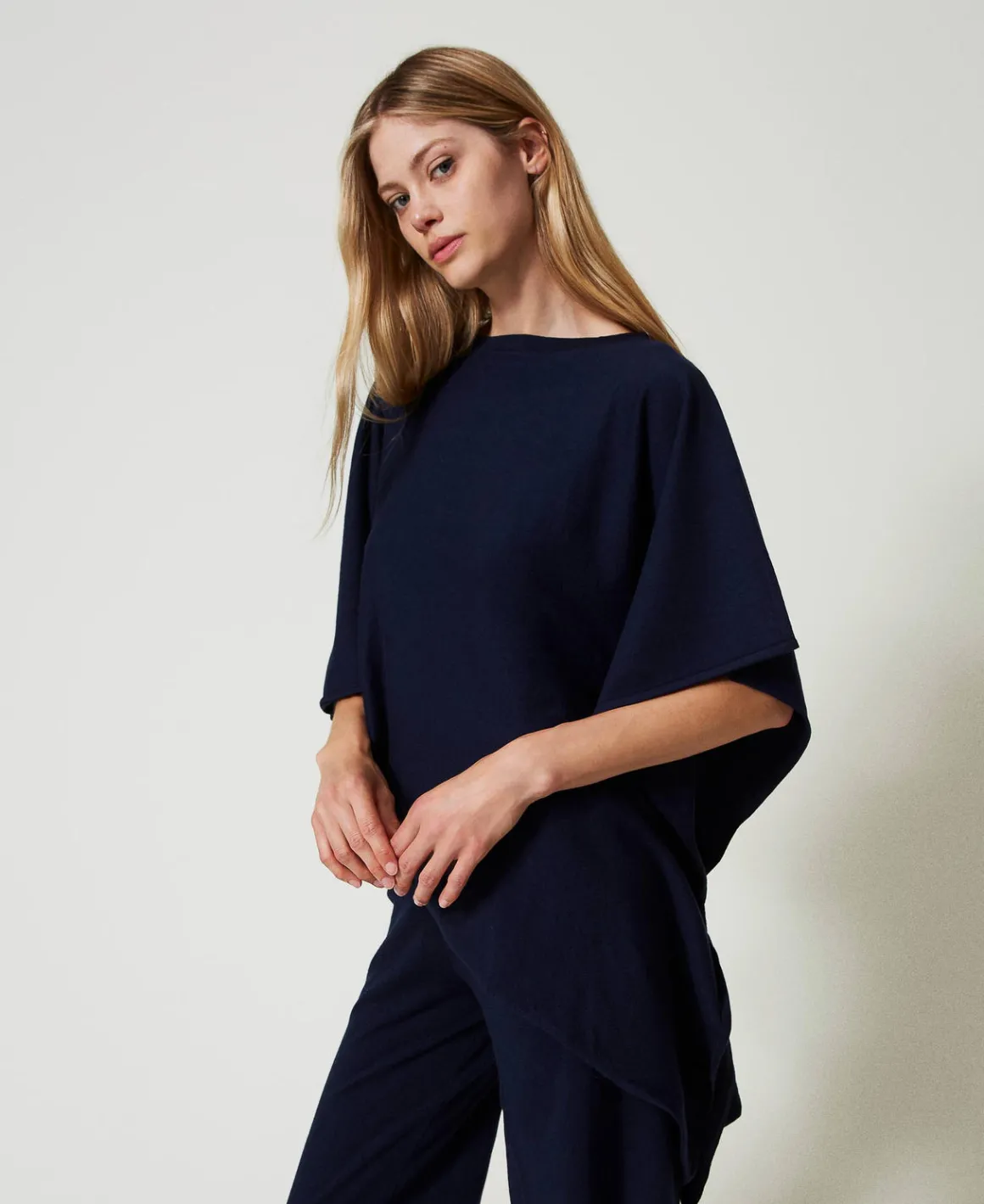 TWINSET Milano Poncho Asimmetrico In Maglia | Poncho