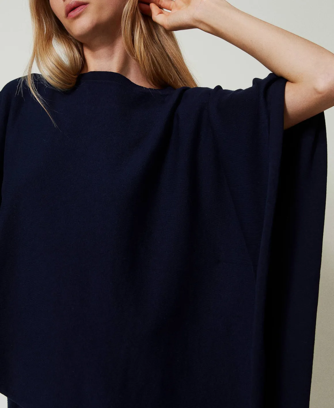 TWINSET Milano Poncho Asimmetrico In Maglia | Poncho
