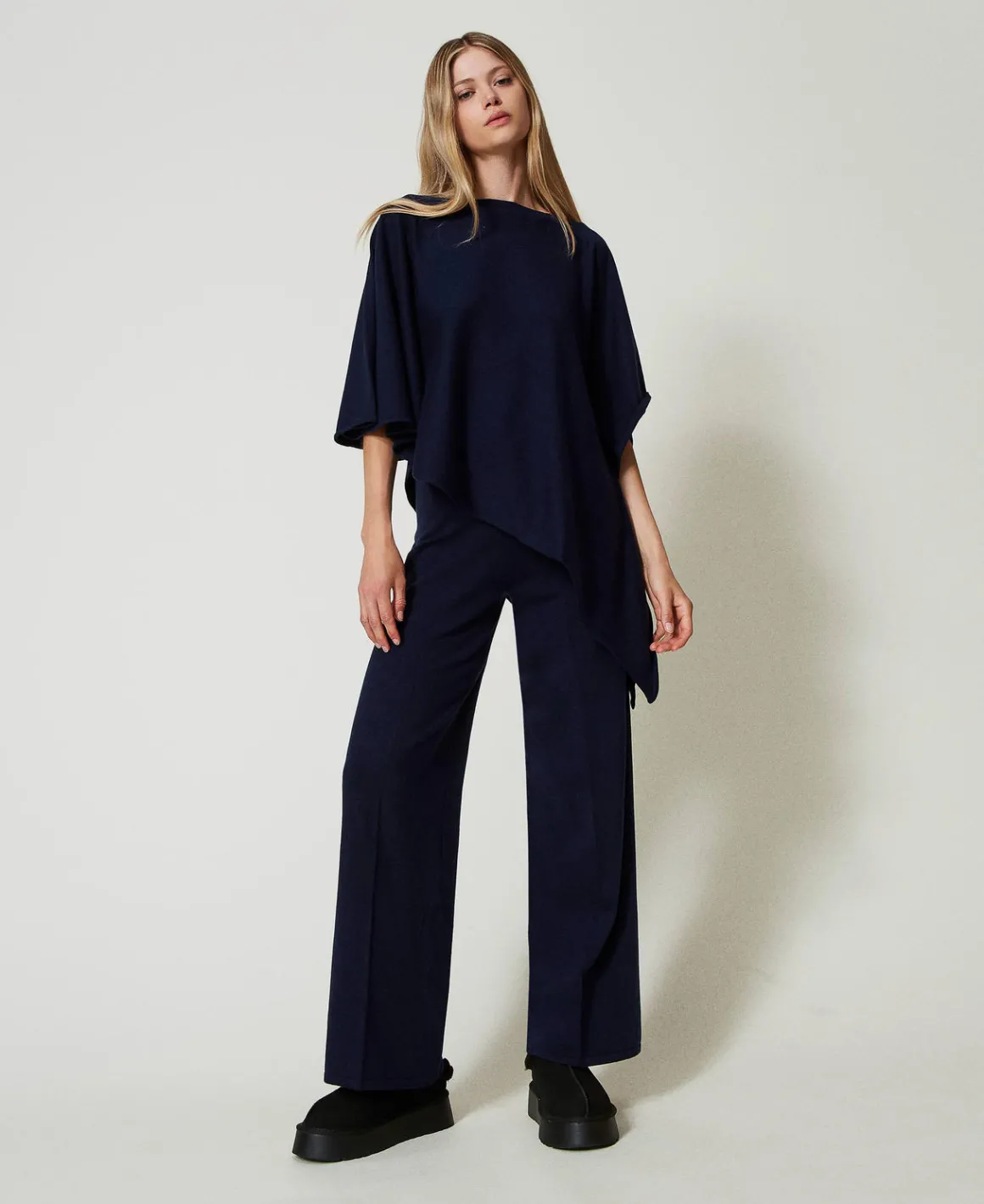 TWINSET Milano Poncho Asimmetrico In Maglia | Poncho
