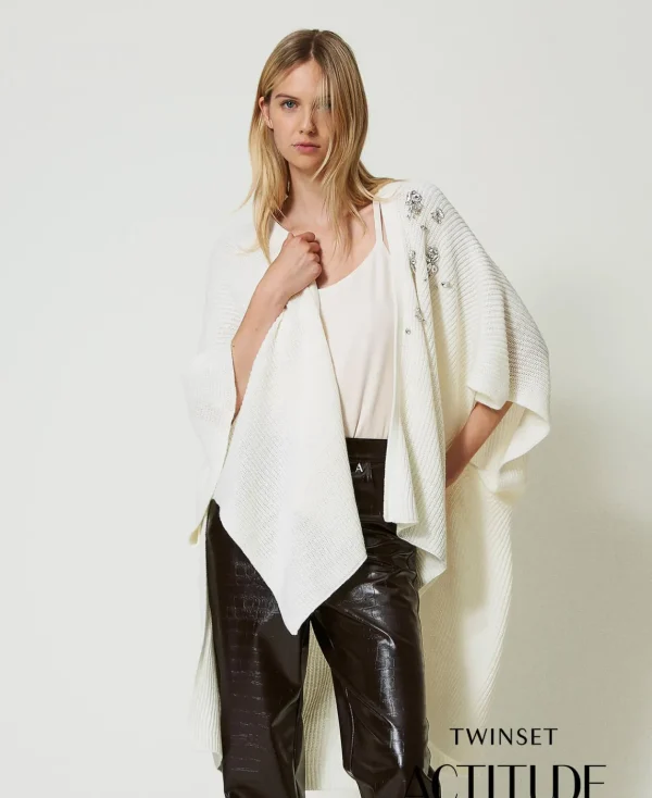 TWINSET Milano Poncho In Maglia Con Ricami | Poncho