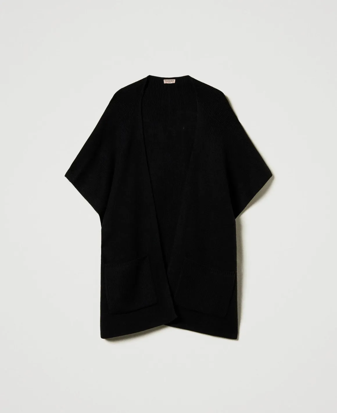 TWINSET Milano Poncho In Maglia Con Ricamo Logo | Poncho