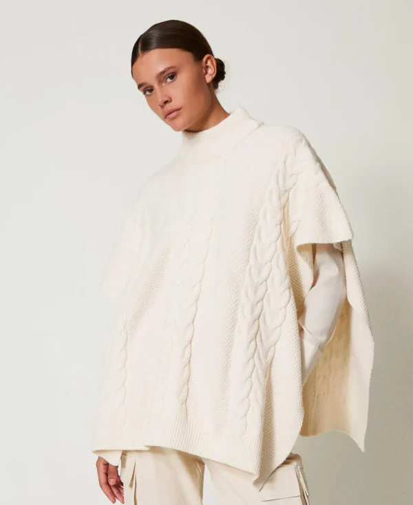 TWINSET Milano Poncho In Maglia Con Trecce | Poncho
