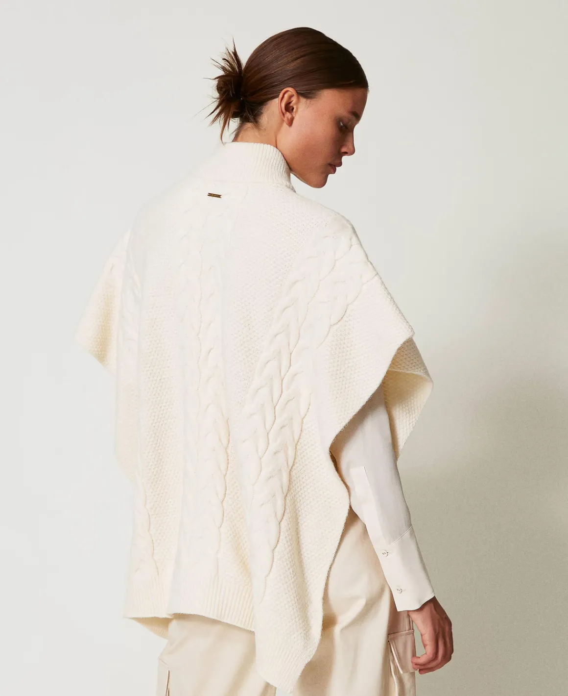 TWINSET Milano Poncho In Maglia Con Trecce | Poncho