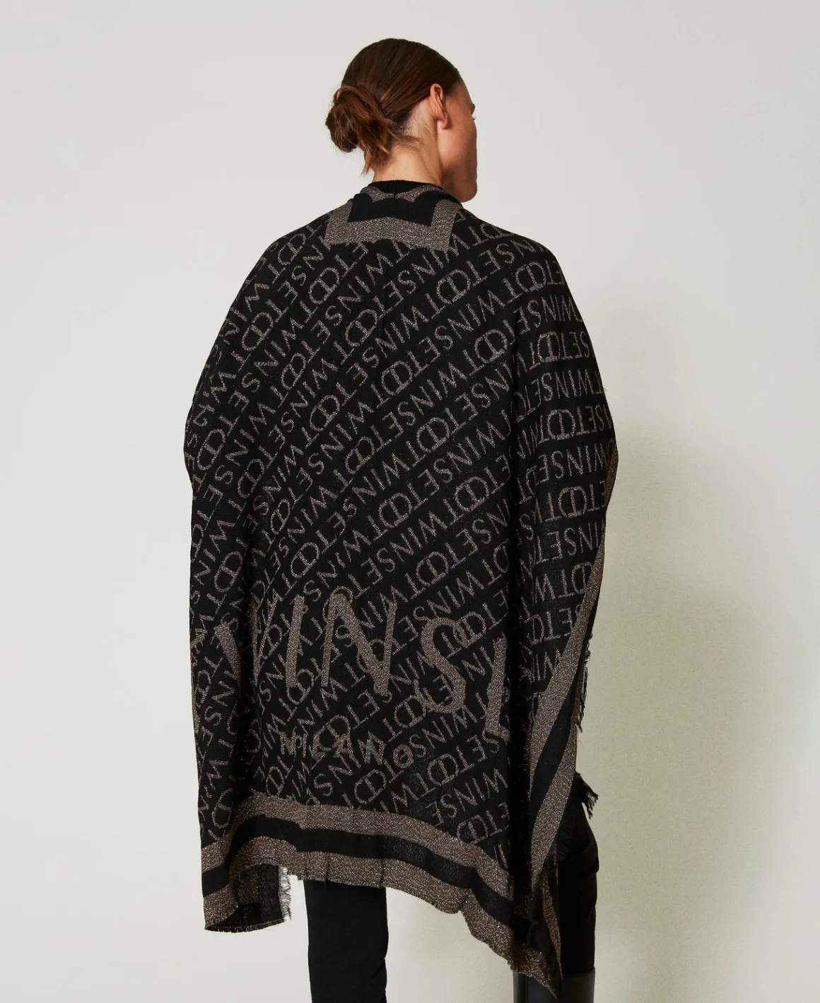 TWINSET Milano Poncho Jacquard Con Logo | Poncho